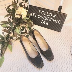 Salvatore Ferragamo Front Crochet leather heel size 5.5